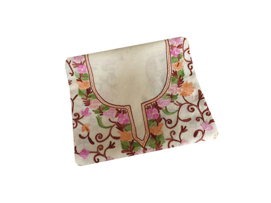 Women Woolen Kashmiri Suits Semi Pashmina (OffWhite-3)