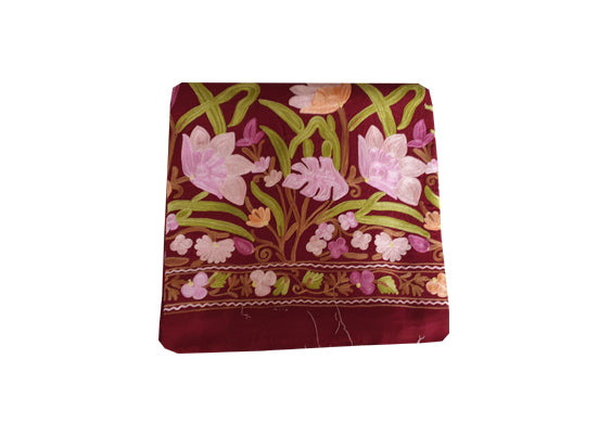 Women Woolen Kashmiri Suits Semi Pashmina- Maroon-4