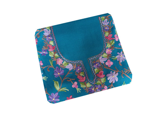Women Woolen Kashmiri Suits Semi Pashmina (Blue-4)
