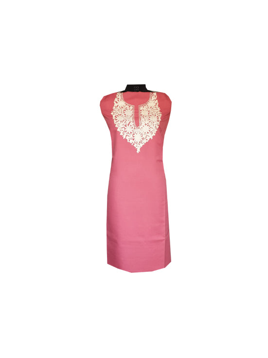 Women Cotton Suits with Kashmiri Embroidery Unstitched Dress Material Salwar Suits (Pink-4)