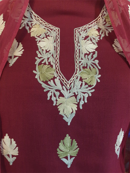 Women Cotton Suits with Kashmiri Embroidery Unstitched Dress Material Salwar Suits