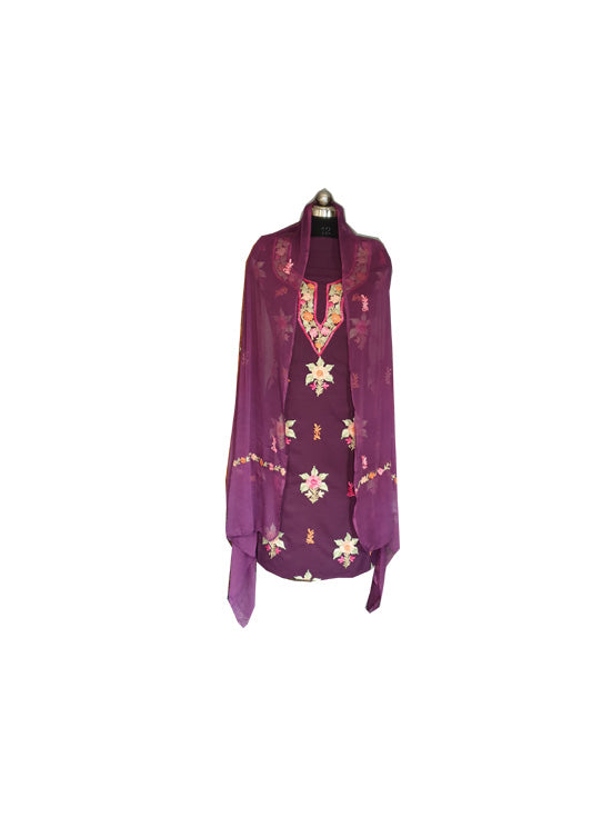 Women Cotton Suits with Kashmiri Embroidery Unstitched Dress Material Salwar Suits