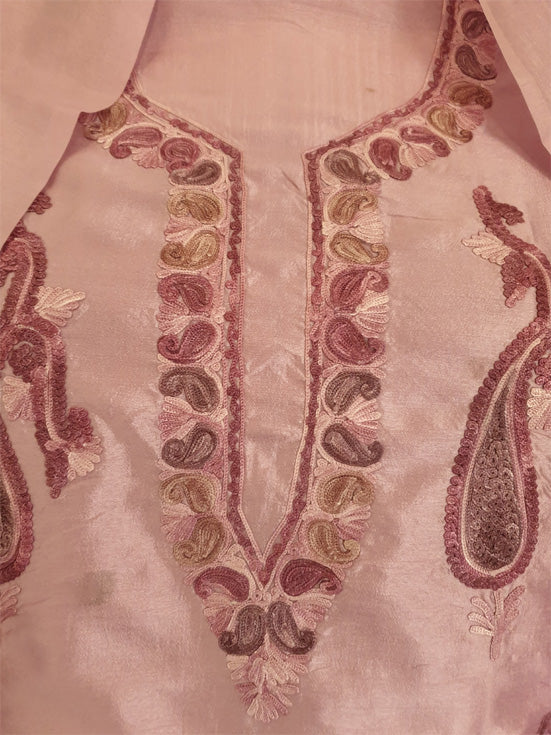Women Silk Suits with Kashmiri Embroidery Unstitched Dress Material Salwar Suits