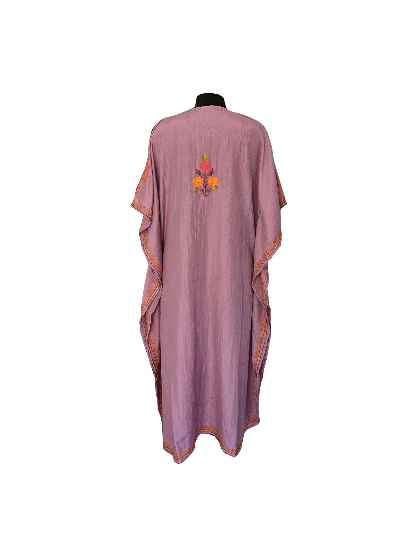 Kashmir Gallery Women Kashmiri Kaftan Nightgown Maxi with Kashmiri Charming Embroidery Free Size - purple