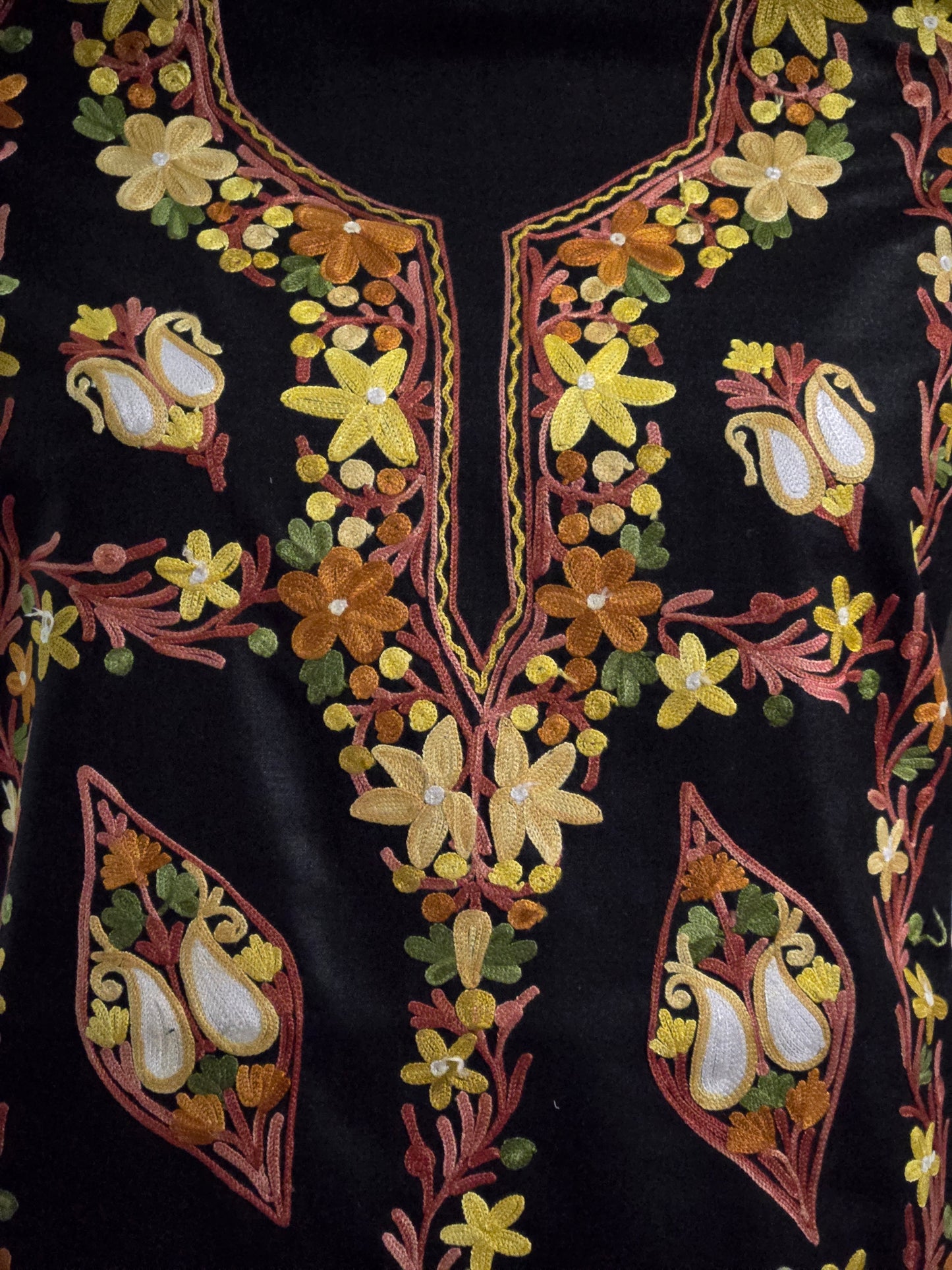 Women Cotton Suits with Kashmiri Embroidery Two Piece Suit - Black