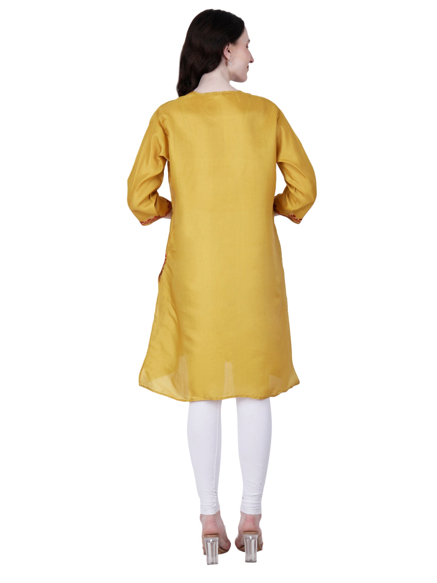 Kashmir Gallery Kashmiri Kurti for Women Silk Kurti with Embroidery A Line Kurtis with Charming Embroidery
