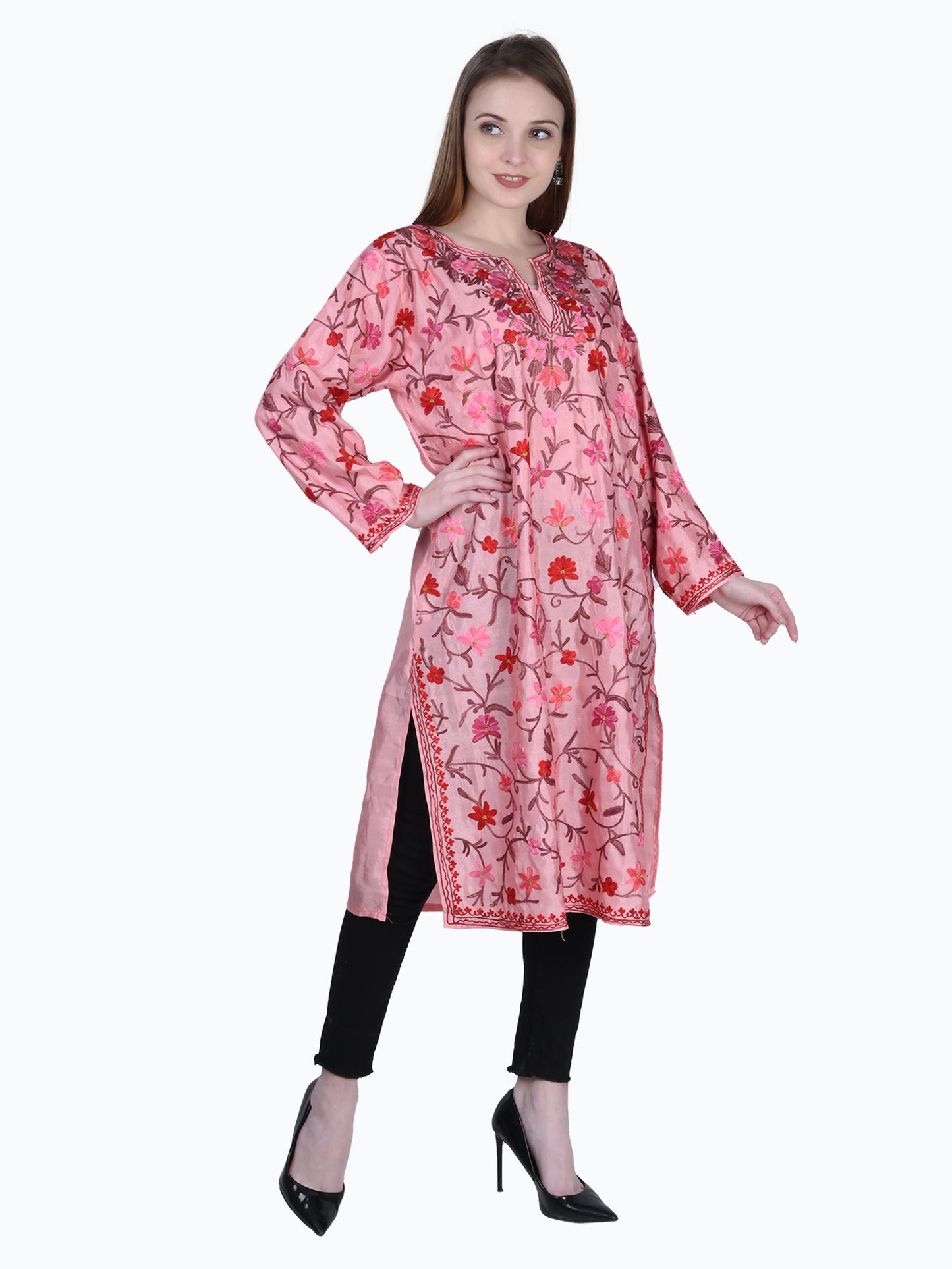 Kashmir Gallery Kashmiri Kurti for Women Cotton Kurti with Embrith Charming Embroidery