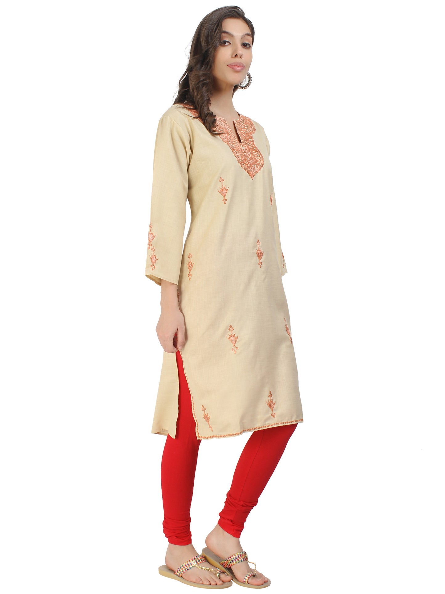 Kashmir Gallery Kashmiri Kurti for Women Cotton Kurti with Embroidery Long A Line Kurtis