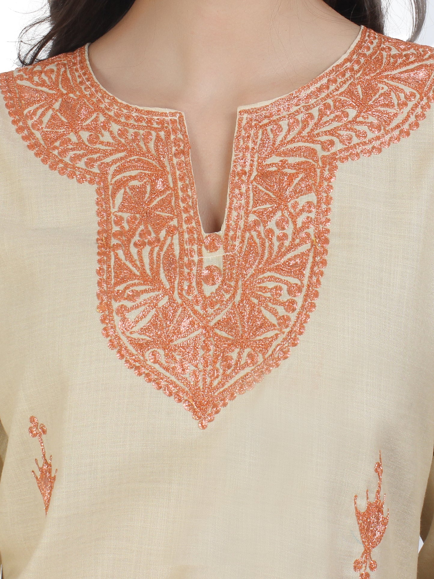 Kashmir Gallery Kashmiri Kurti for Women Cotton Kurti with Embroidery Long A Line Kurtis