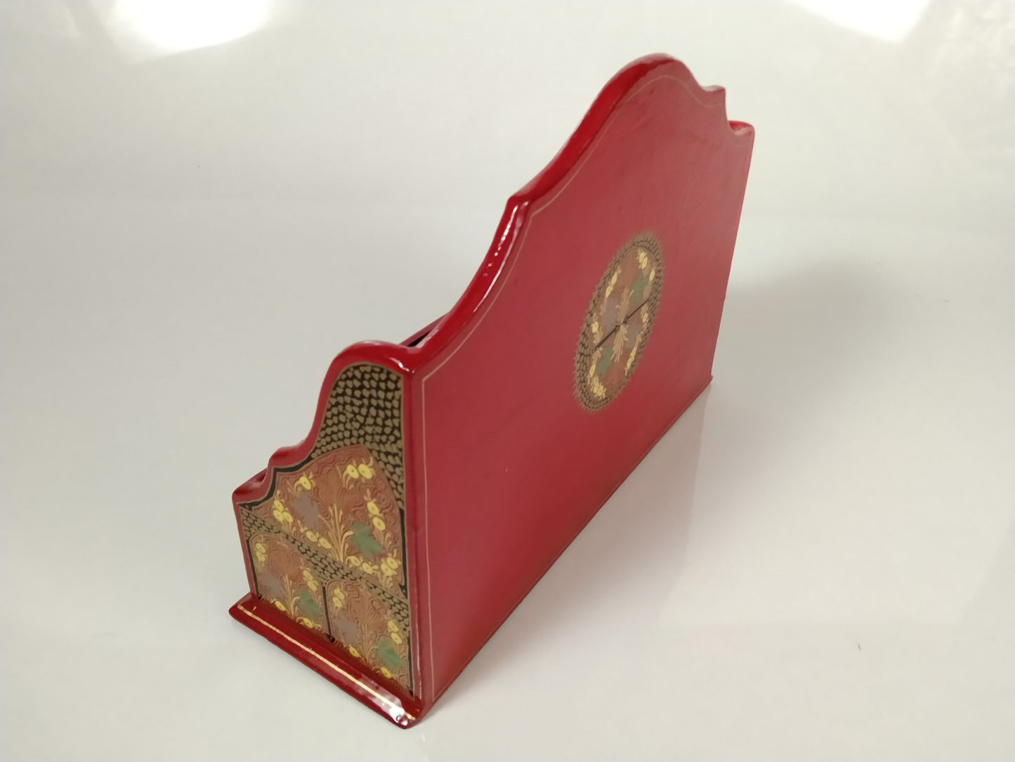 Kashmir Gallery - Paper Mache Letter Rack Painted with Embroidery