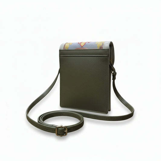 Women mobile Bags With Gorgeous Kashmiri Embroidery - Silver