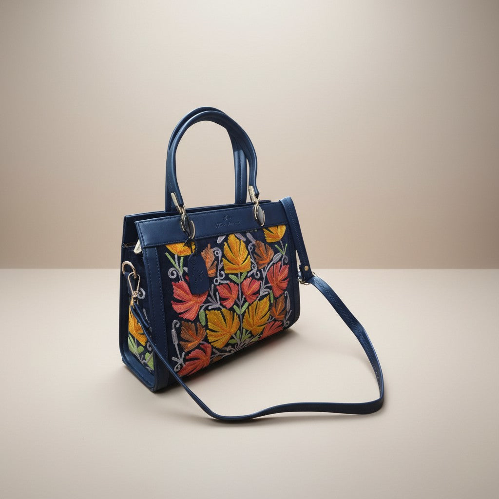 Women Hand Bag | Sling | With Kashmiri Embroidery - Blue