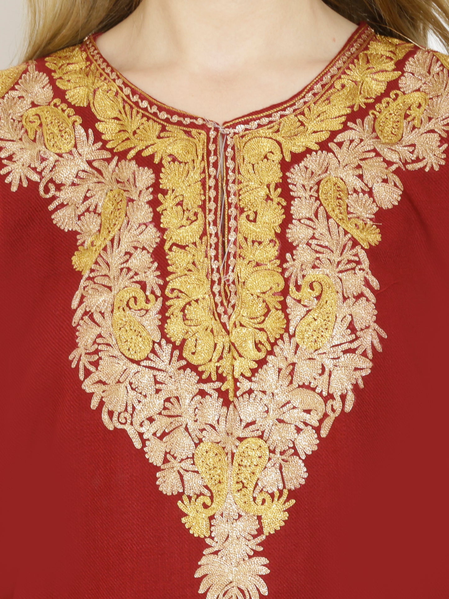 Kashmir Gallery Woolen Women Kurtis Woolen Pheran with Unique Kashmiri Charming Embroidery for Women