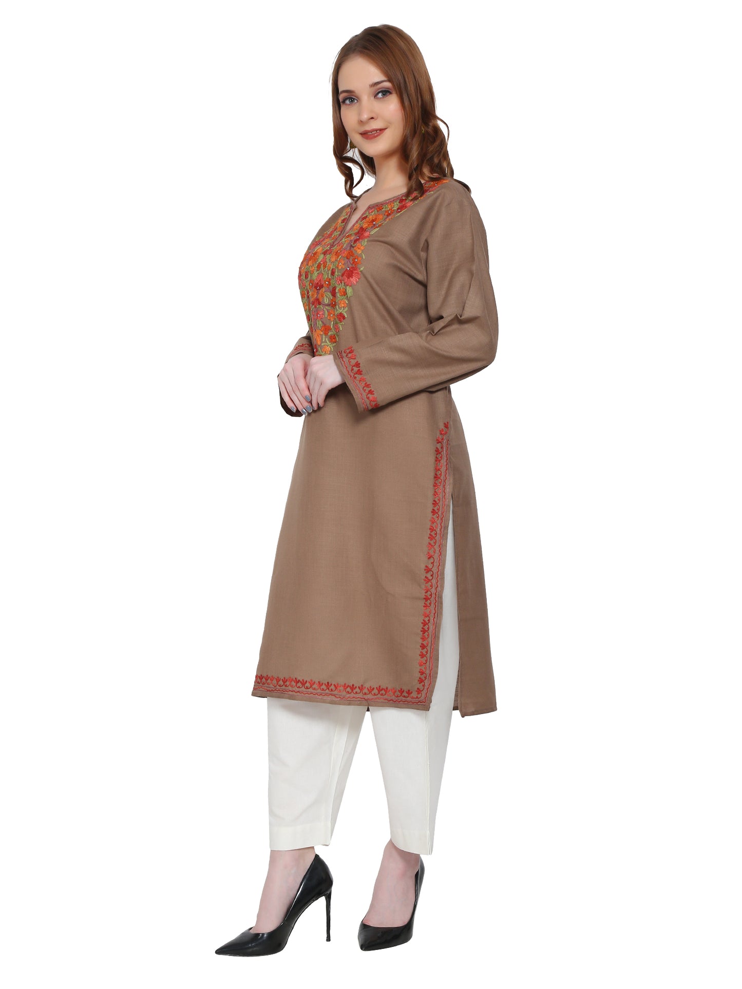 Kashmir Gallery Kashmiri Kurti for Women Cotton Kurti with Embrith Charming Embroidery