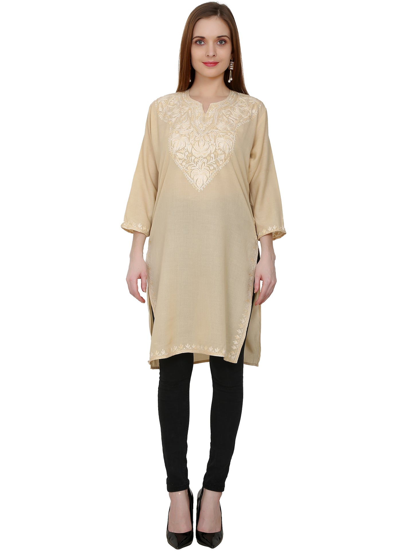 Kashmir Gallery Kashmiri Kurti for Women Cotton Kurti with Embrith Charming Embroidery