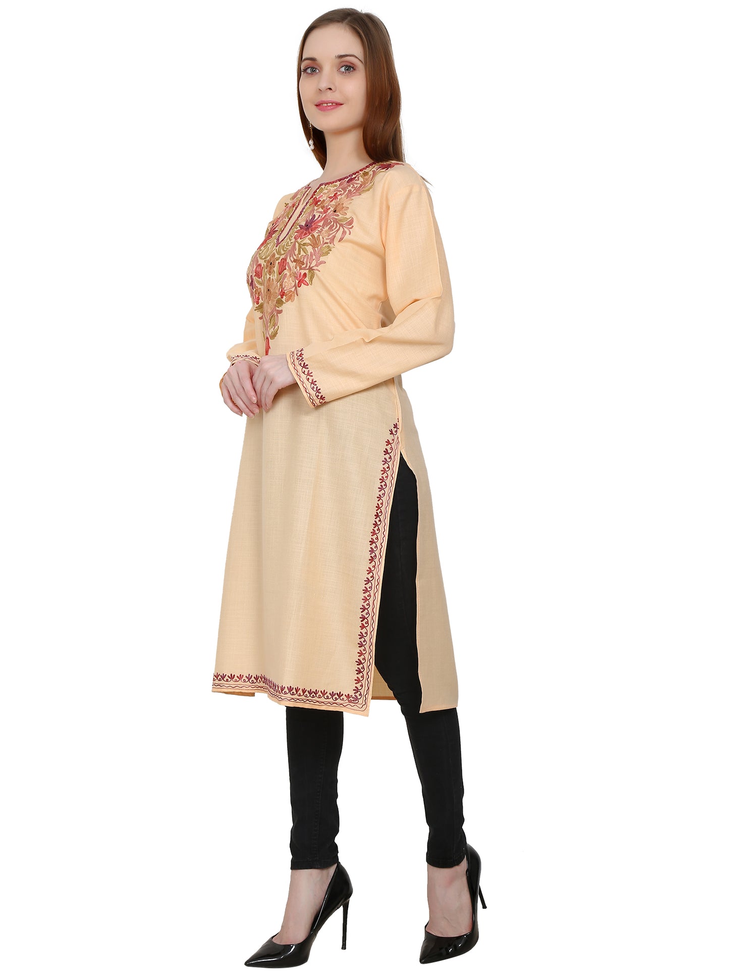 Kashmir Gallery Kashmiri Kurti for Women Cotton Kurti with Embrith Charming Embroidery