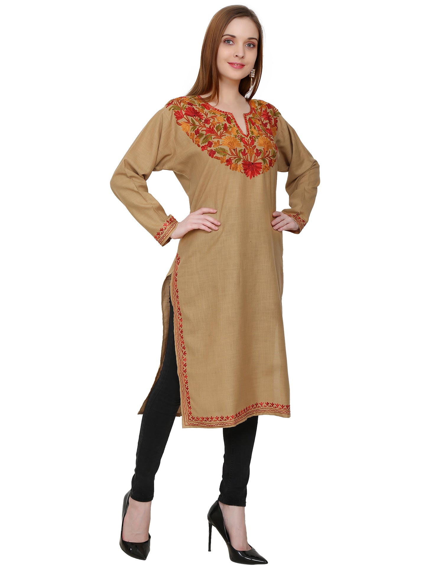 Kashmir Gallery Kashmiri Kurti for Women Cotton Kurti with Embrith Charming Embroidery