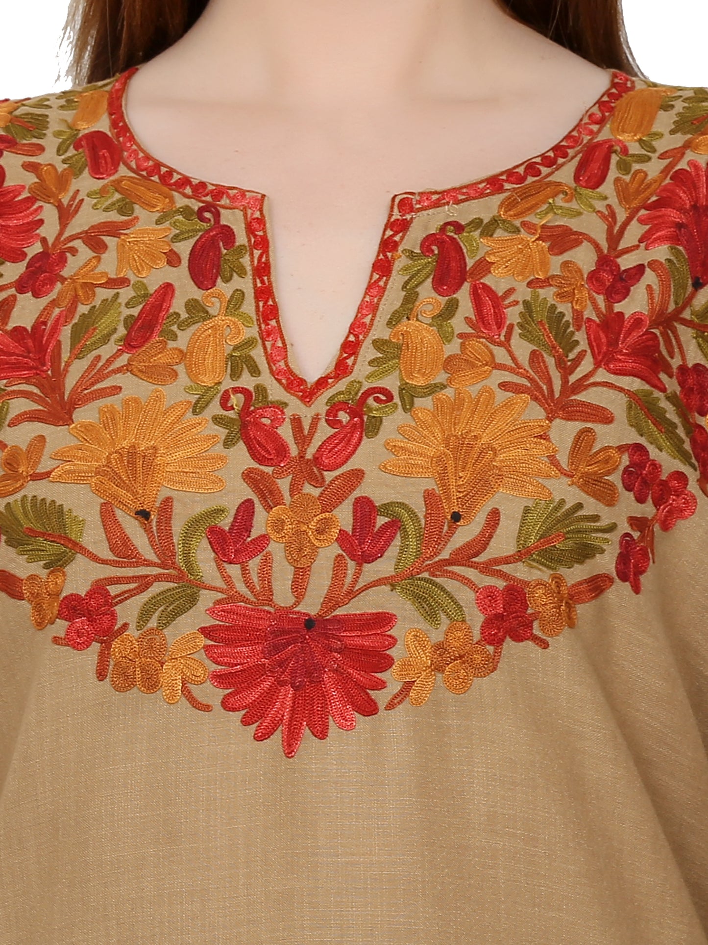 Kashmir Gallery Kashmiri Kurti for Women Cotton Kurti with Embrith Charming Embroidery