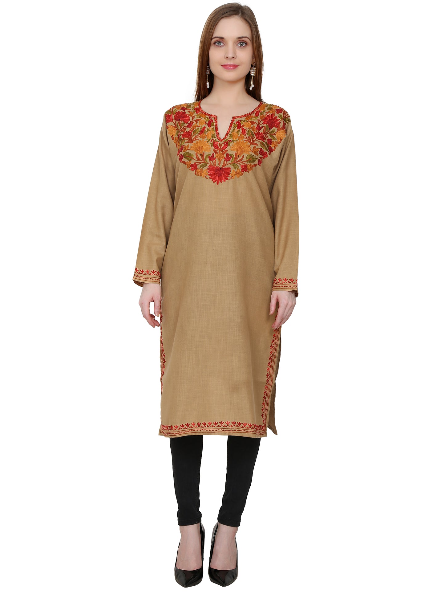 Kashmir Gallery Kashmiri Kurti for Women Cotton Kurti with Embrith Charming Embroidery