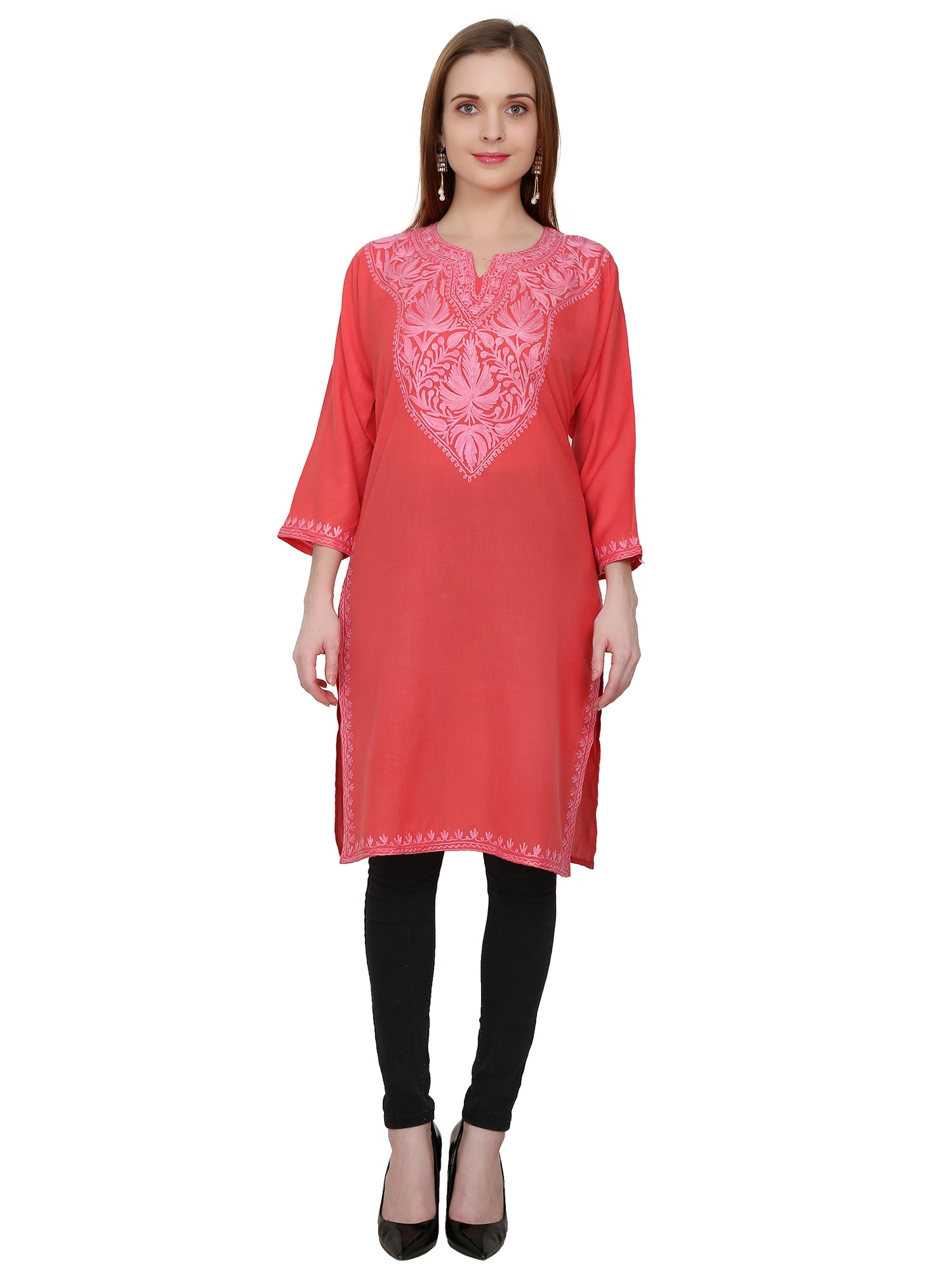 Kashmir Gallery Kashmiri Kurti for Women Cotton Kurti with Embrith Charming Embroidery