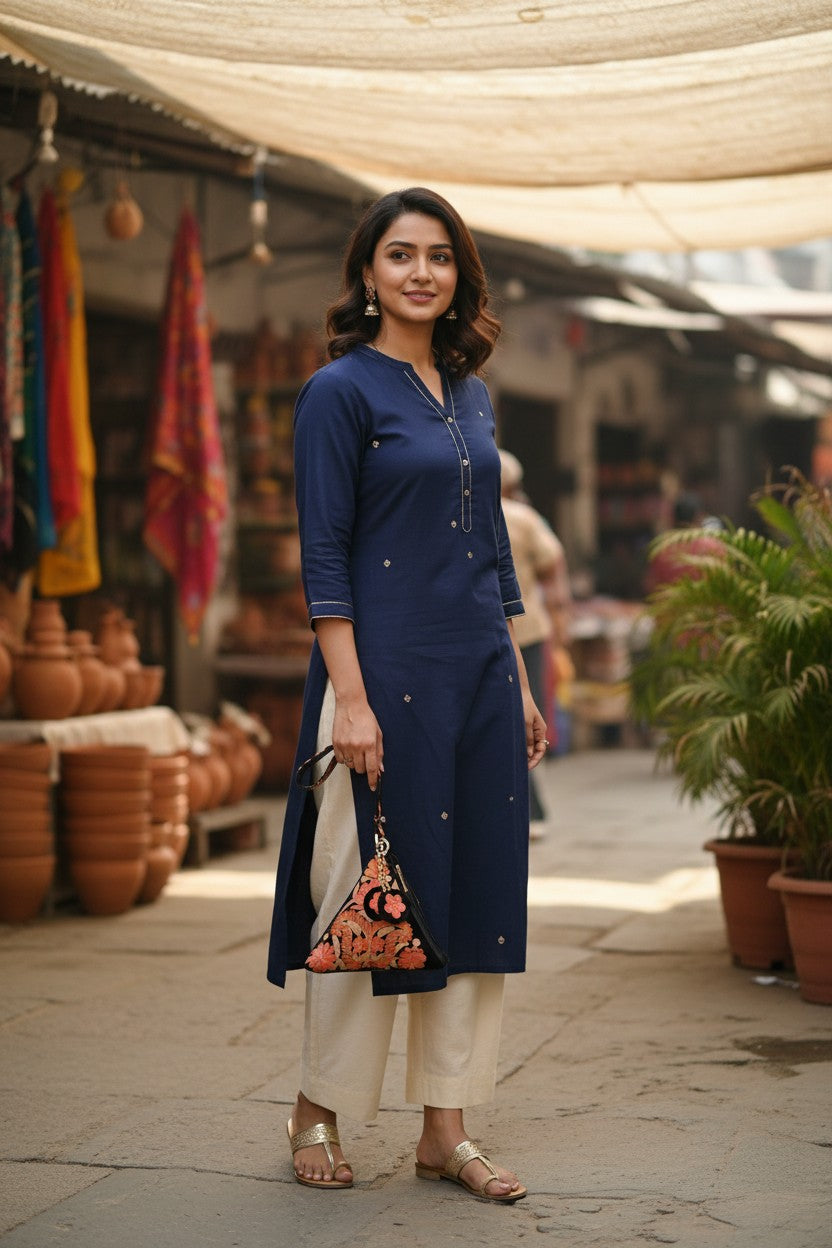 Kashmiri Potli bags for women - Black