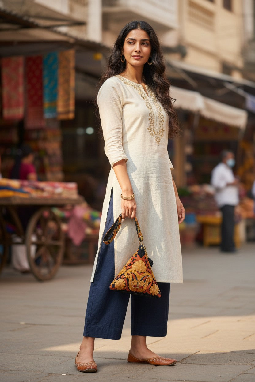 Kashmiri Potli bags for women - Blue