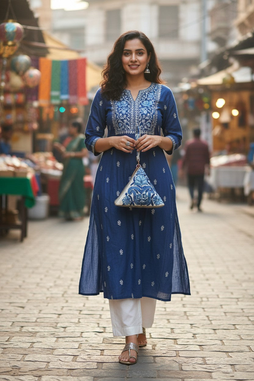 Kashmiri potli bags for women - OffWhite