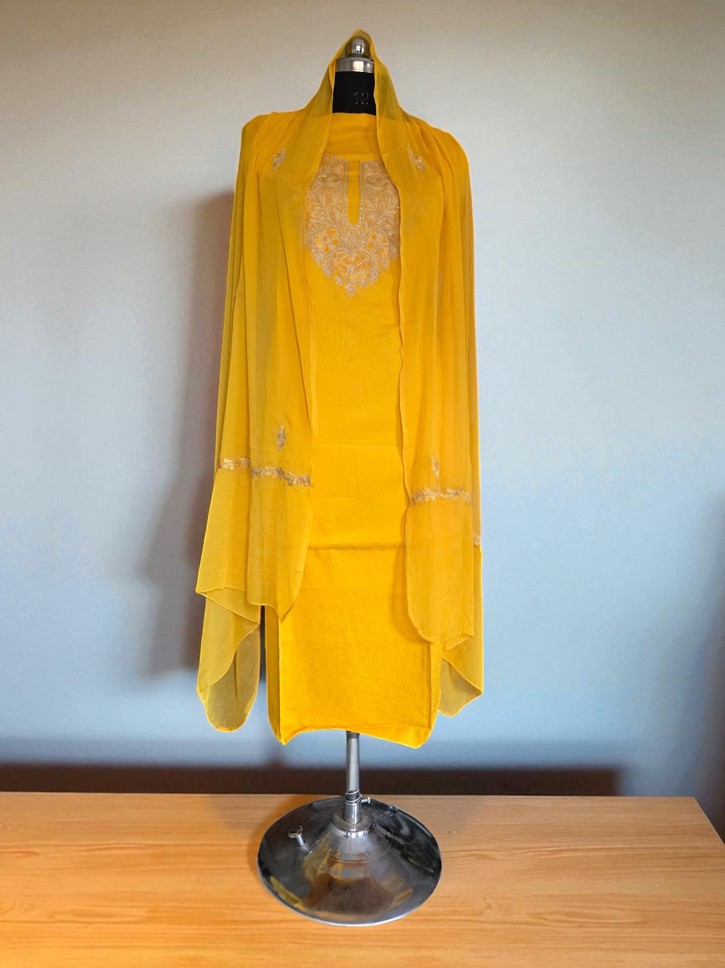 Women Cotton Suits with Kashmiri Embroidery Salwar Suits -yellow