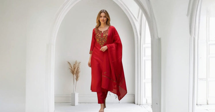 Aari Embroidery 3 piece Kashmiri suits. Designer suits.