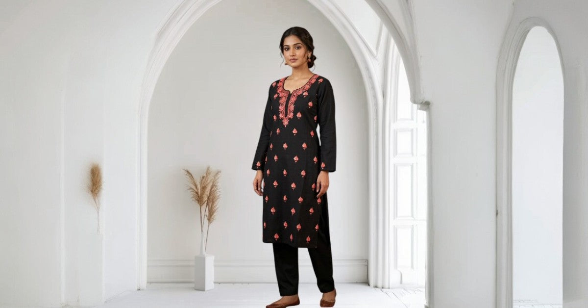 Kashmiri Cotton Co-ord set Kurta Set for women