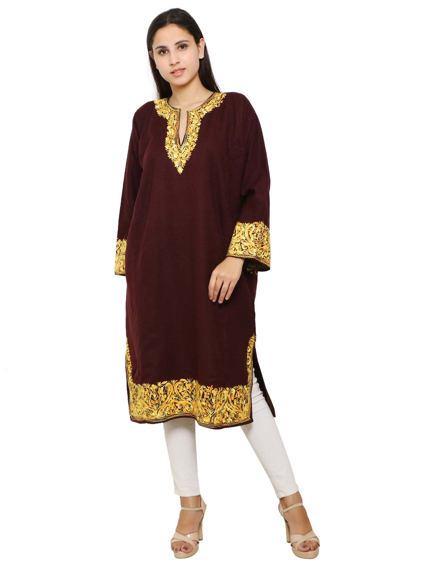 Woolen Kashmiri Embroided Kurti/Pheran with Kashmiri Embroidery