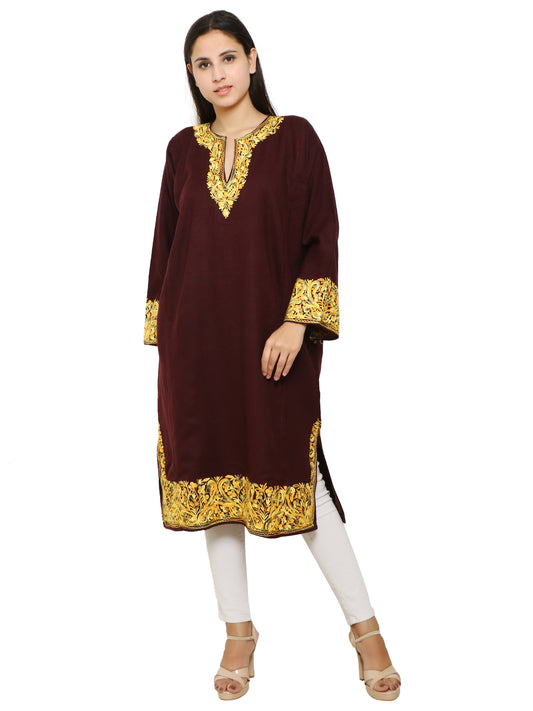 Woolen Kashmiri Embroided Kurti/Pheran with Kashmiri Embroidery