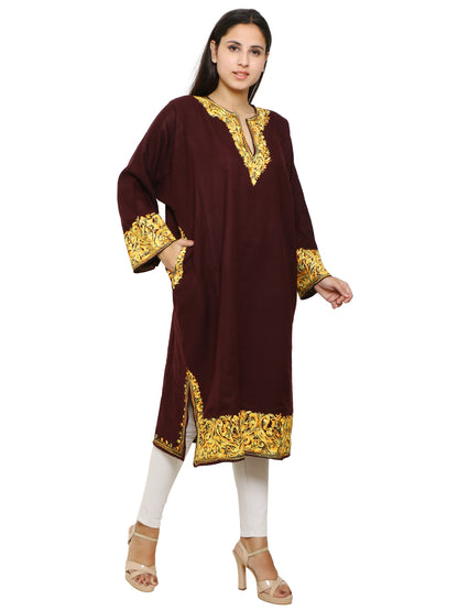 Woolen Kashmiri Embroided Kurti/Pheran with Kashmiri Embroidery