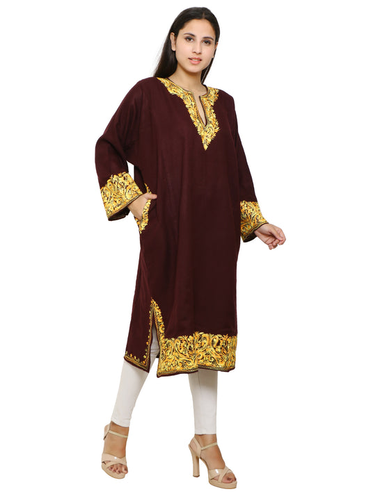 Woolen Kashmiri Embroided Kurti/Pheran with Kashmiri Embroidery