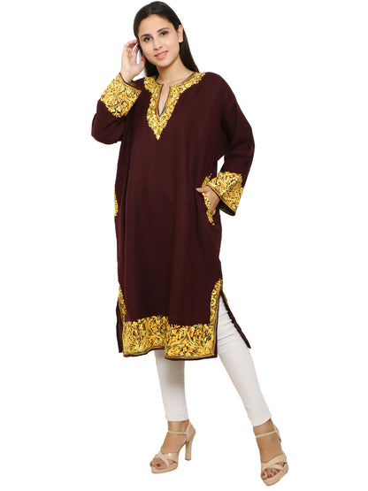 Woolen Kashmiri Embroided Kurti/Pheran with Kashmiri Embroidery