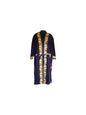Women Woolen Nightgown Dressing Gown Maxi with Kashmiri Charming Embroidery Free Size (Wool Blend, Blue-2)