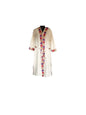 Women Woolen Nightgown Dressing Gown Maxi with Kashmiri Charming Embroidery Free Size (Pure Wool, OffWhite-1)