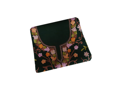 Women Woolen Suits Kashmiri Embroidery Suits Unstitched Dress Material Two Piece Suits (Green-2)