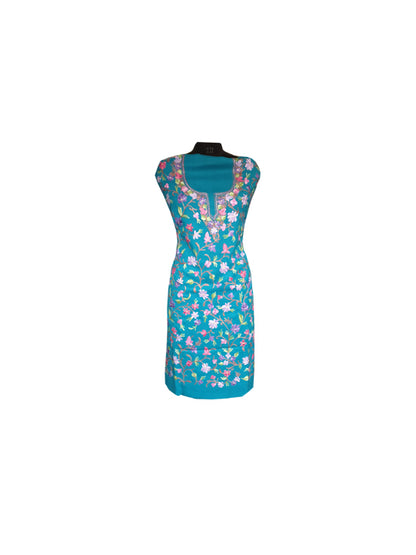 Women Woolen Suits Kashmiri Embroidery Suits Unstitched Dress Material Two Piece Suits (Blue-4)
