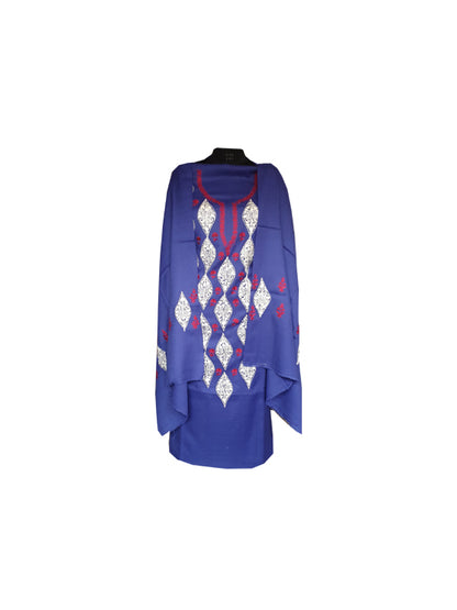 Women Woolen Kashmiri Suits Semi Pashmina (Blue-1)