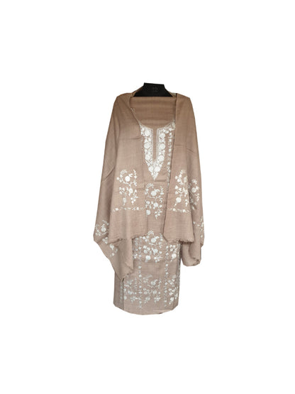 Women Woolen Kashmiri Suits Semi Pashmina (Grey-1)