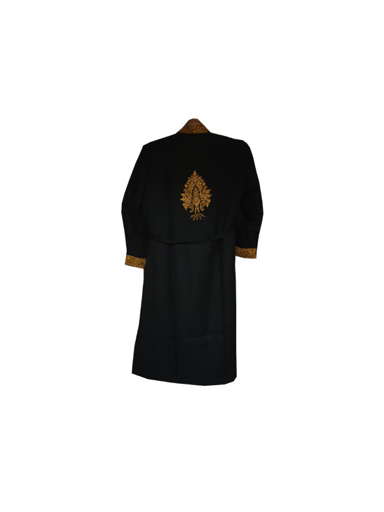 Men Woolen Nightgown Dressing Gown Sleep And Lounge Wear With Kashmiri Charming Embroidery Free Size