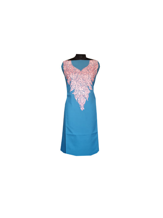 Women Cotton Suits with Kashmiri Embroidery Unstitched Dress Material Salwar Suits (Blue-13)