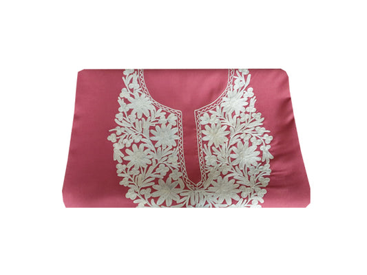 Kashmior Gallery - Women Cotton Suits with Kashmiri Embroidery Unstitched Dress Material Salwar Suits (Pink-4)