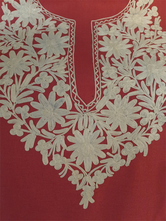 Women Cotton Suits with Kashmiri Embroidery Unstitched Dress Material Salwar Suits (Pink-4)