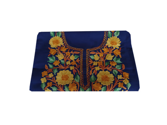 Kashmior Gallery - Women Cotton Suits with Kashmiri Embroidery Unstitched Dress Material Salwar Suits (Blue-14)
