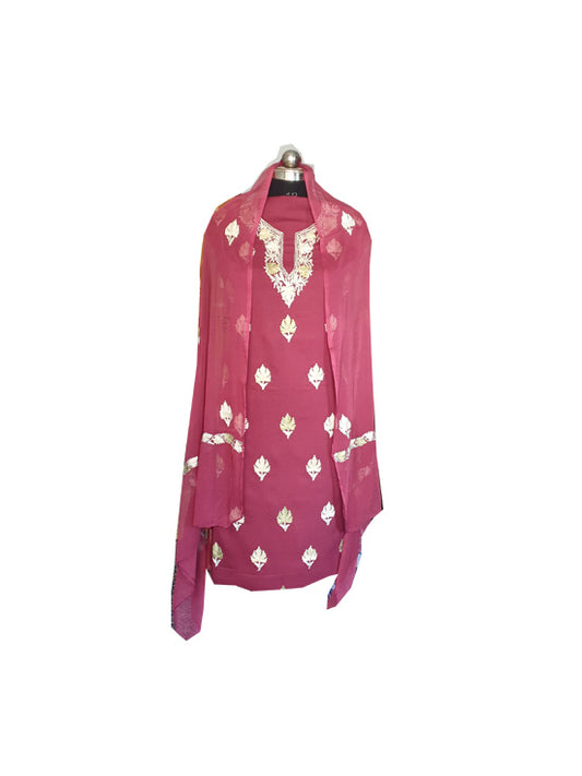 Women Cotton Suits with Kashmiri Embroidery Unstitched Dress Material Salwar Suits