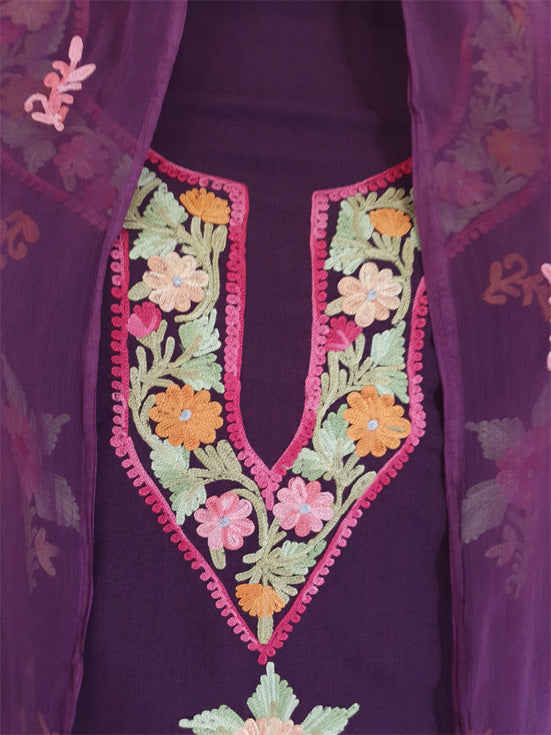 Women Cotton Suits with Kashmiri Embroidery Unstitched Dress Material Salwar Suits