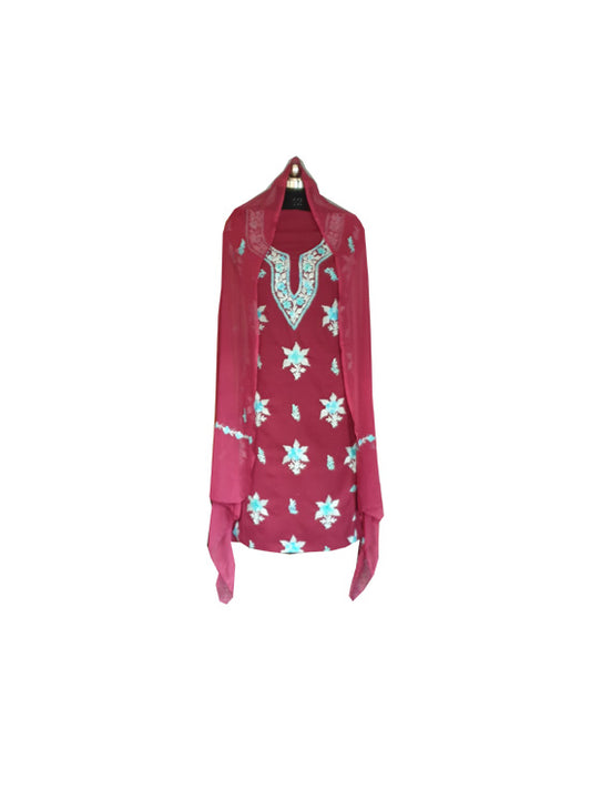 Women Cotton Suits with Kashmiri Embroidery Unstitched Dress Material Salwar Suits