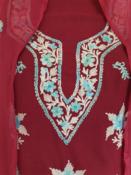Women Cotton Suits with Kashmiri Embroidery Unstitched Dress Material Salwar Suits